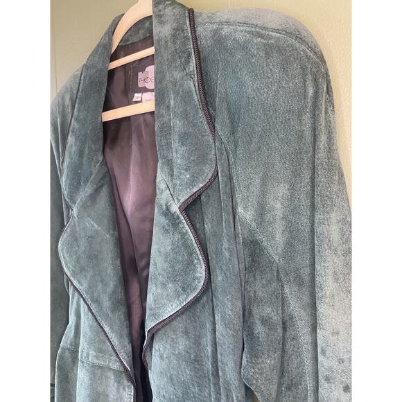 Phoenix Vintage Jacket Womens Size Small Rare Green Suede Coat 90s y2k - Picture 3 of 11